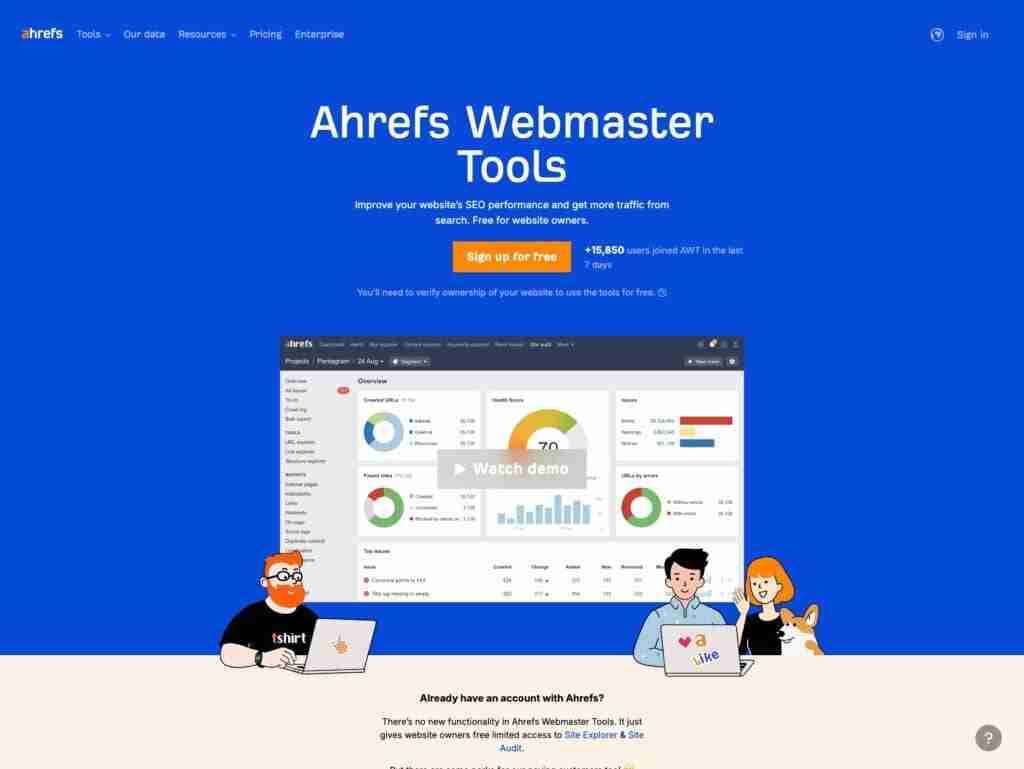 Ahrefs Webmaster Tools